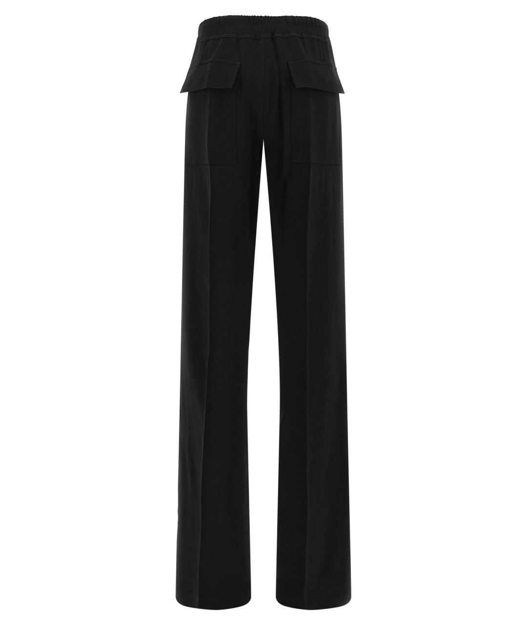 RICK OWENS Черные вискозные прямые брюки, фото 2
