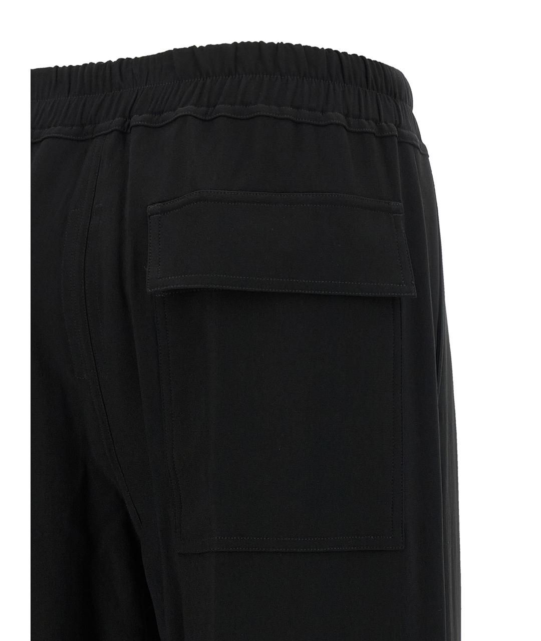 RICK OWENS Черные вискозные прямые брюки, фото 4