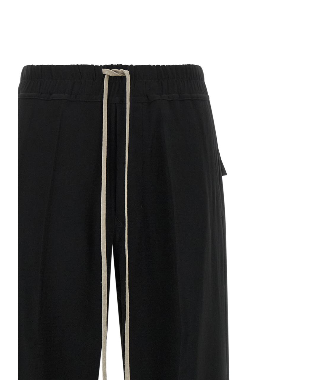 RICK OWENS Черные вискозные прямые брюки, фото 3