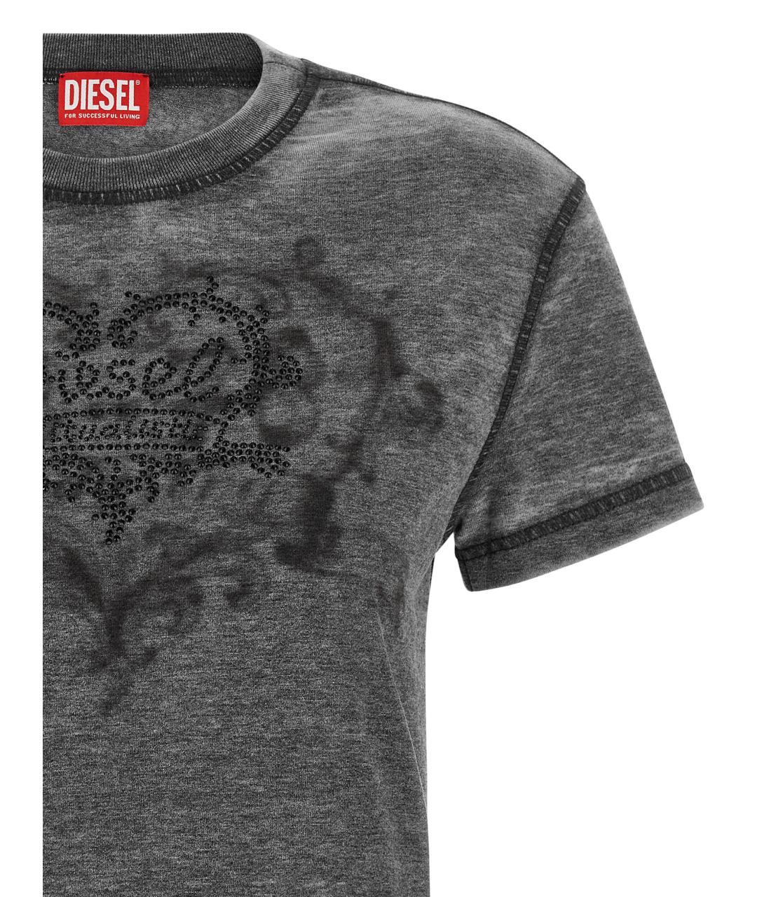 DIESEL Серая хлопковая футболка, фото 3