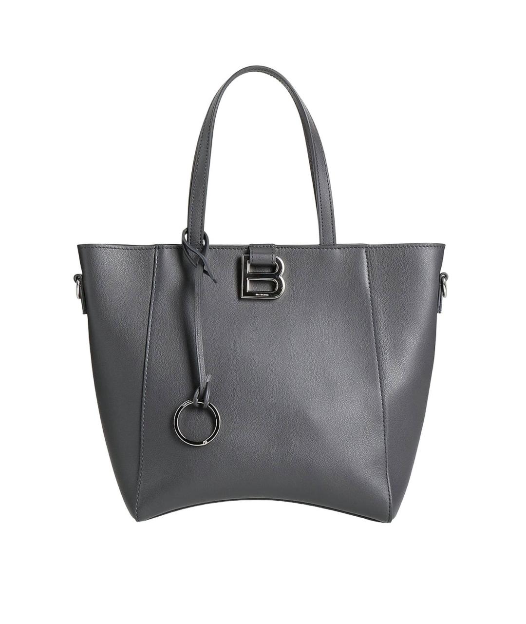 BALENCIAGA Серая кожаная сумка тоут, фото 1