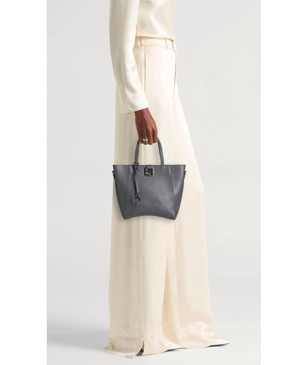 BALENCIAGA Серая кожаная сумка тоут, фото 3
