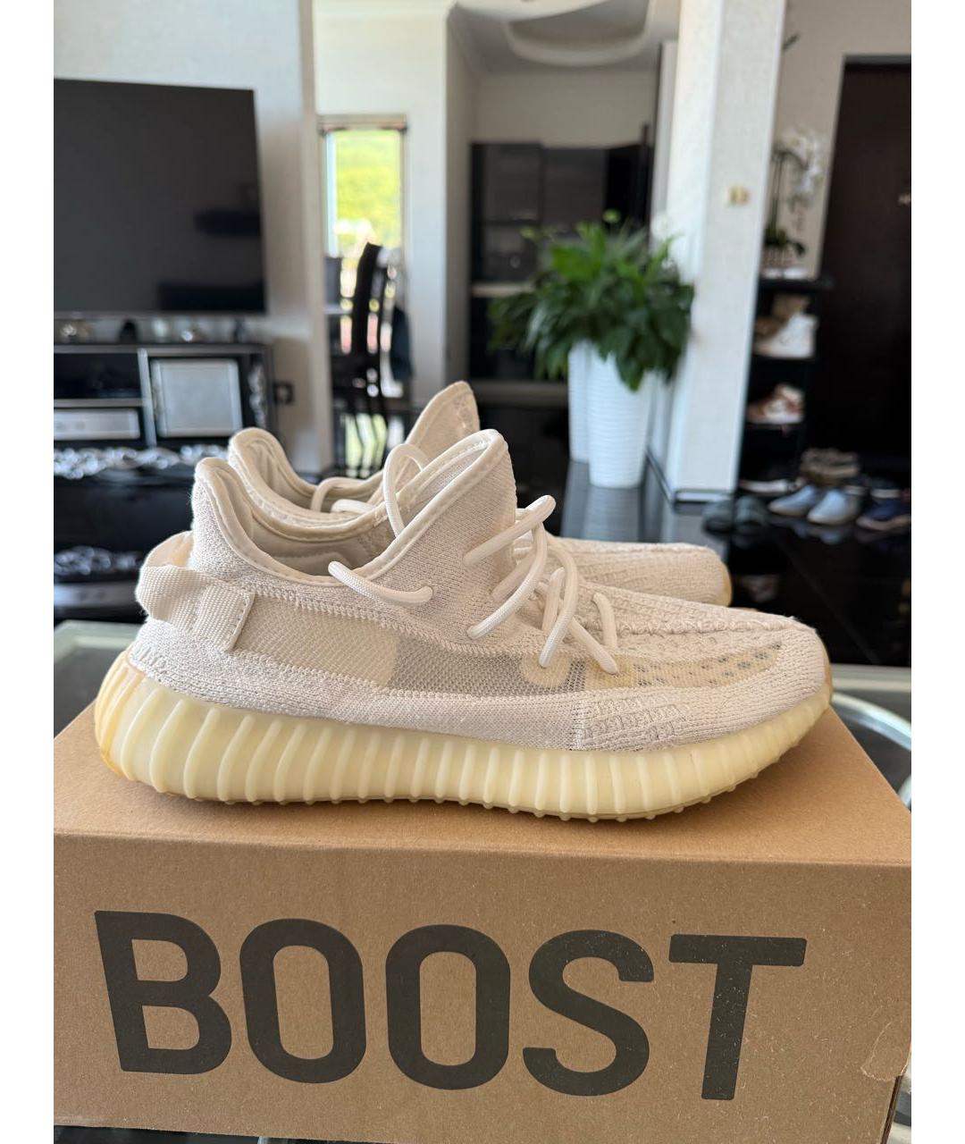 ADIDAS YEEZY Белые текстильные низкие кроссовки / кеды, фото 7