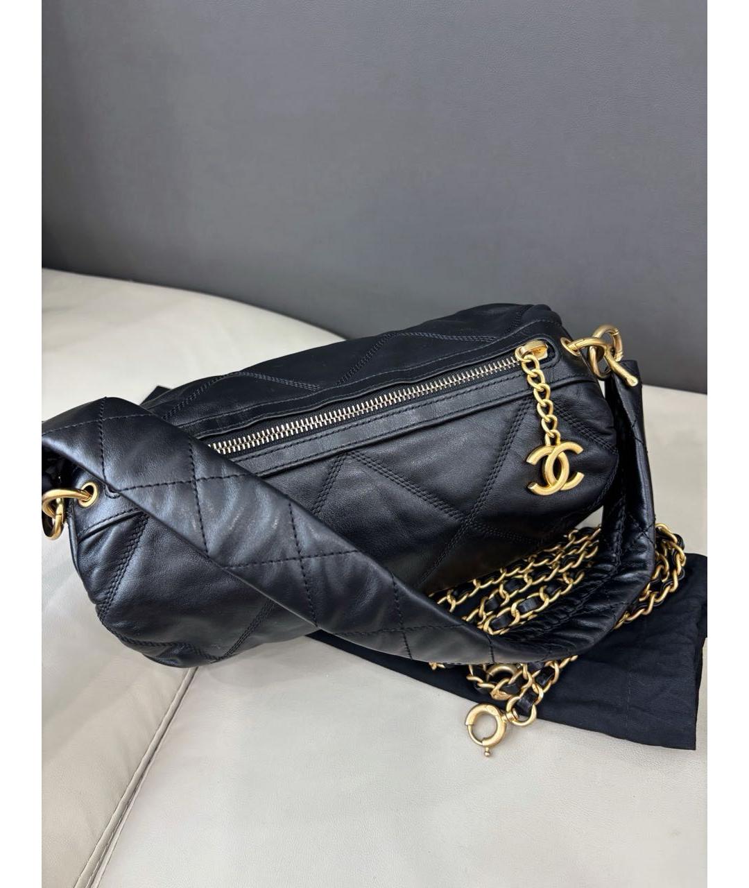 CHANEL Черная кожаная сумка через плечо, фото 4