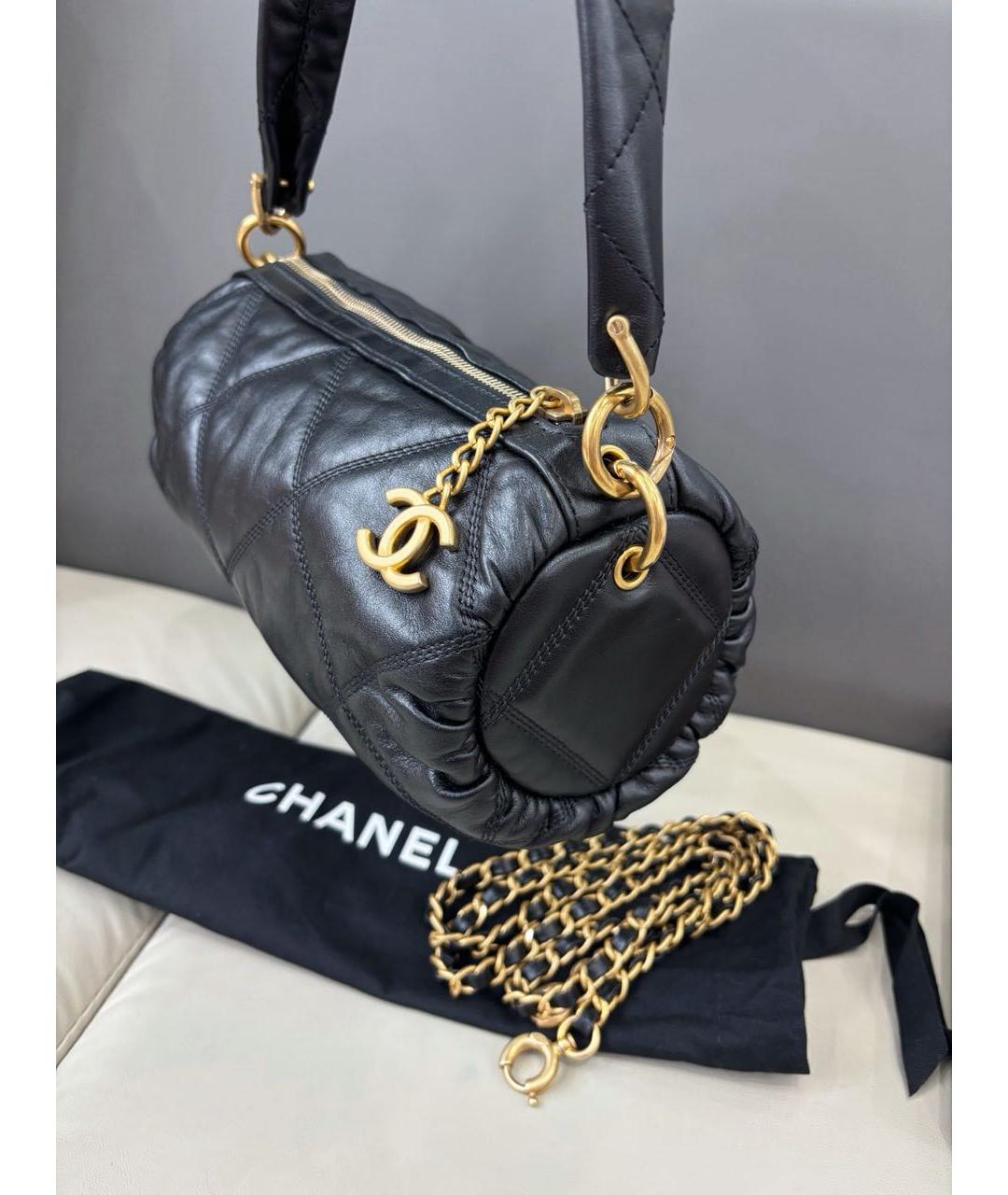 CHANEL Черная кожаная сумка через плечо, фото 3