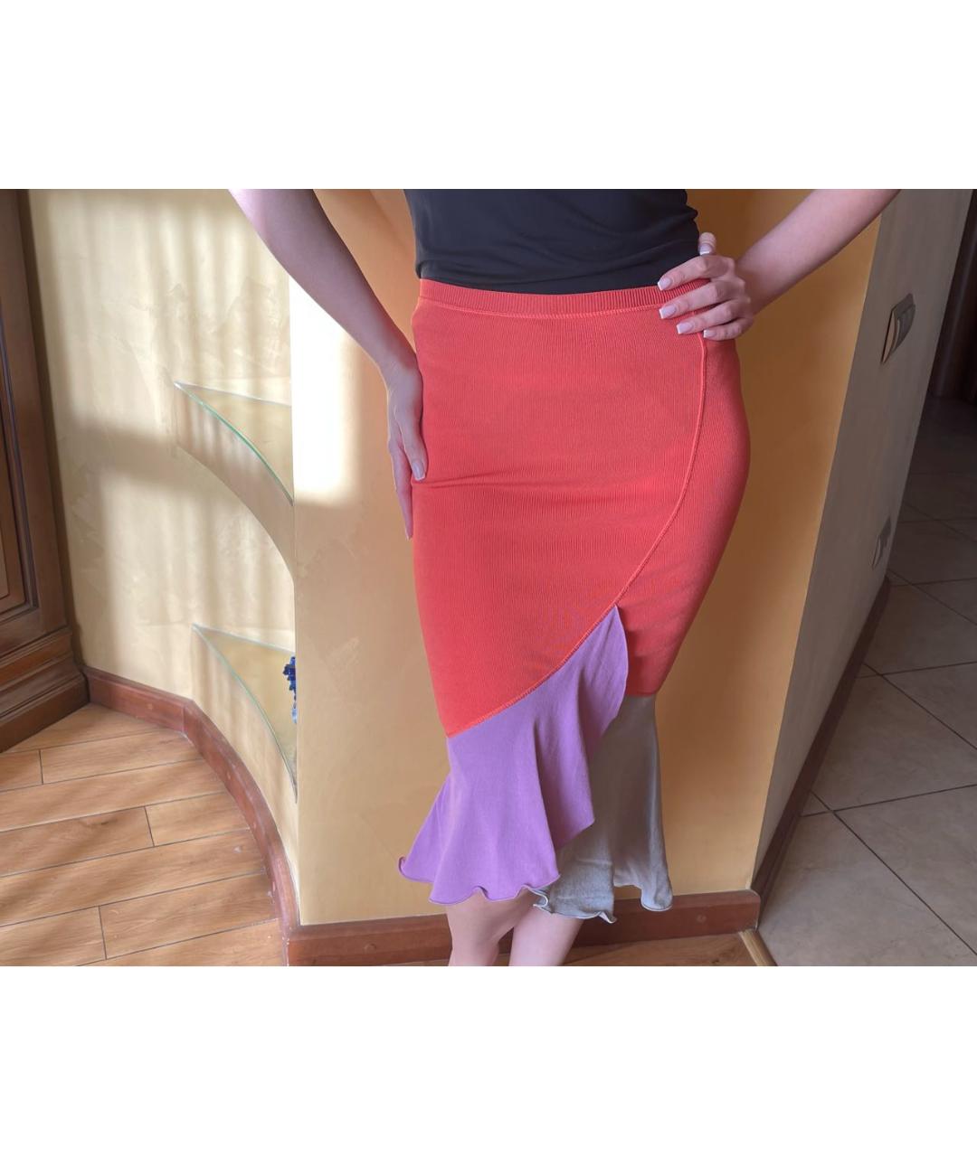 EMPORIO ARMANI Мульти вискозная юбка миди, фото 8