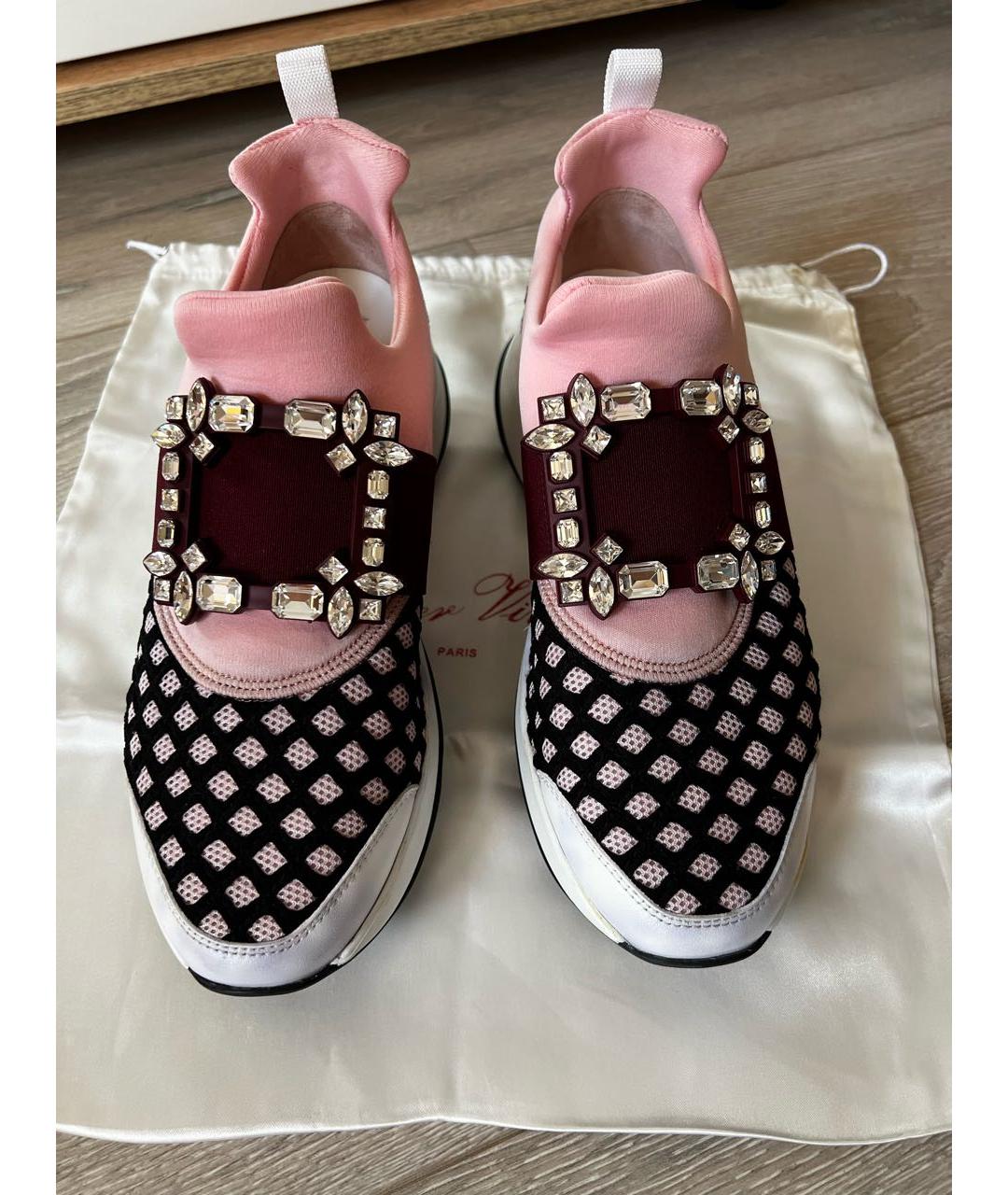 ROGER VIVIER Розовые текстильные кроссовки, фото 2