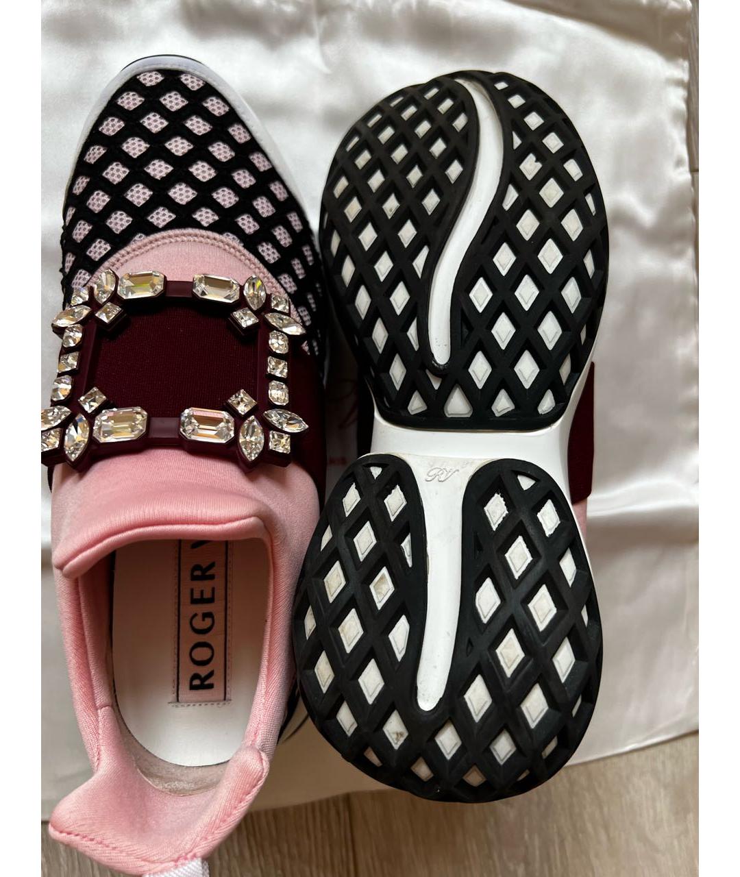 ROGER VIVIER Розовые текстильные кроссовки, фото 8