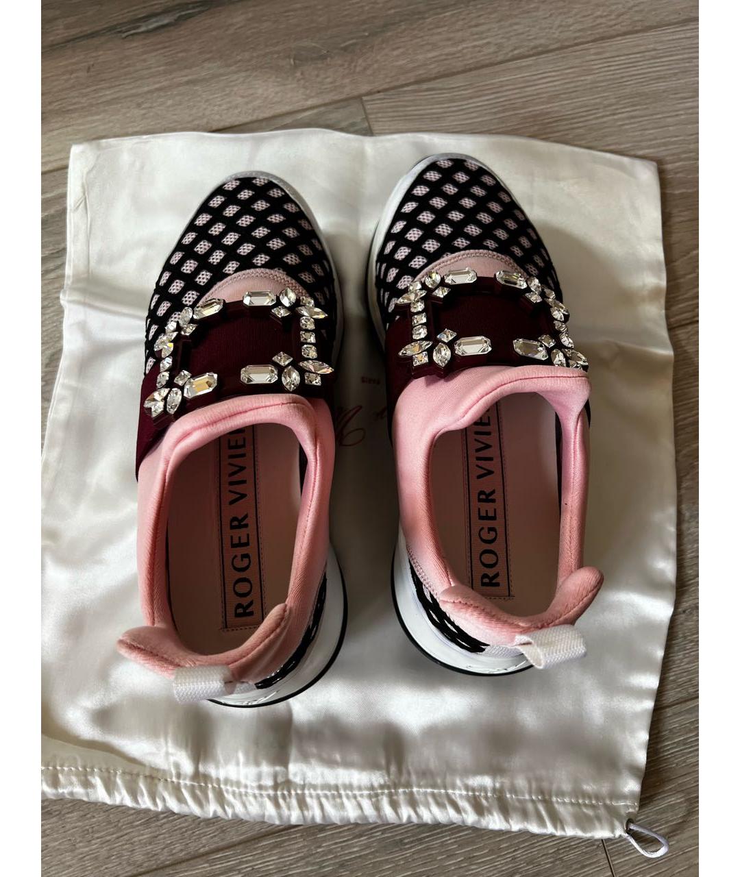 ROGER VIVIER Розовые текстильные кроссовки, фото 3