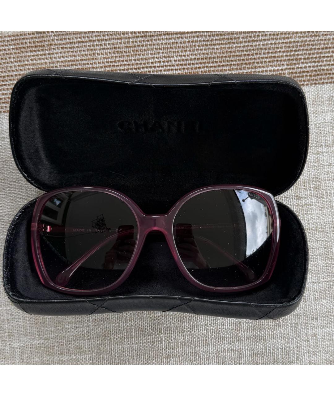 CHANEL Розовые пластиковые солнцезащитные очки, фото 5