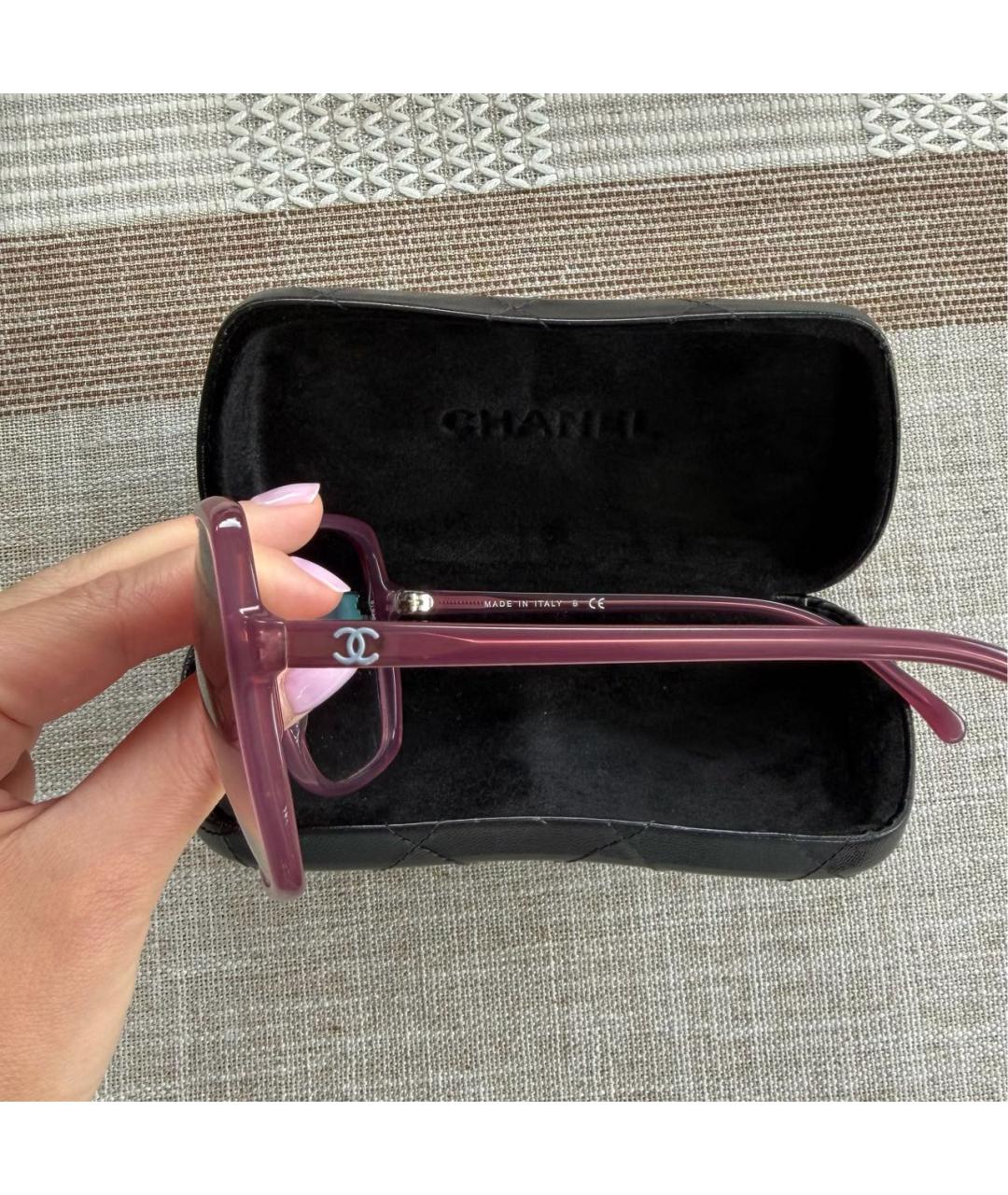 CHANEL Розовые пластиковые солнцезащитные очки, фото 2