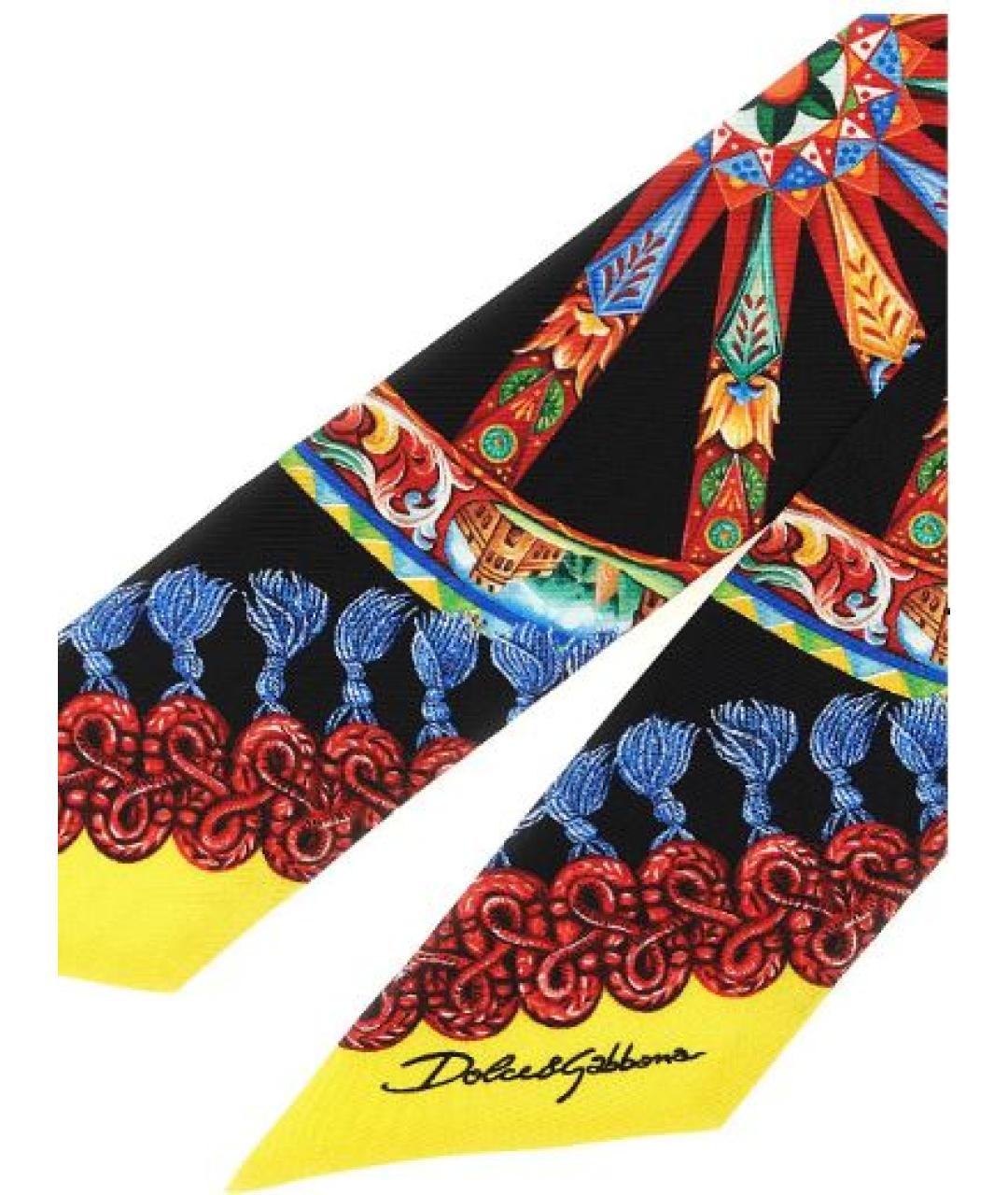 DOLCE&GABBANA Мульти шелковый шарф, фото 2