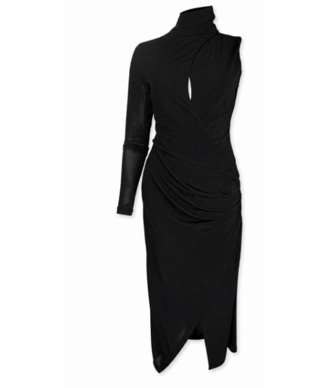 PINKO Черное вискозное коктейльное платье, фото 1