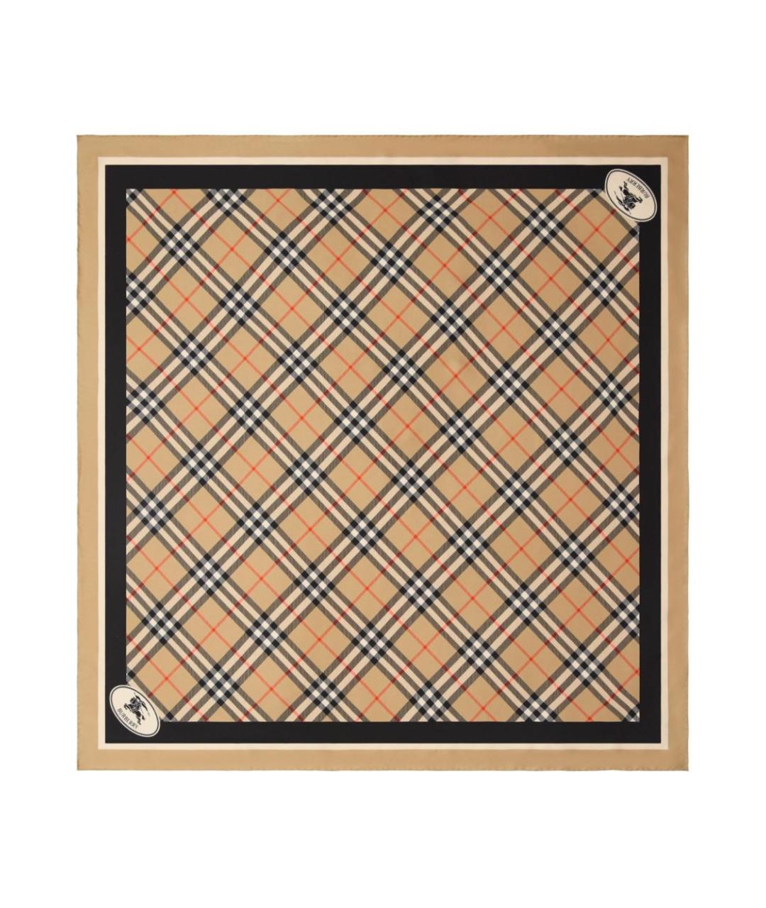BURBERRY Бежевый шелковый шарф, фото 1