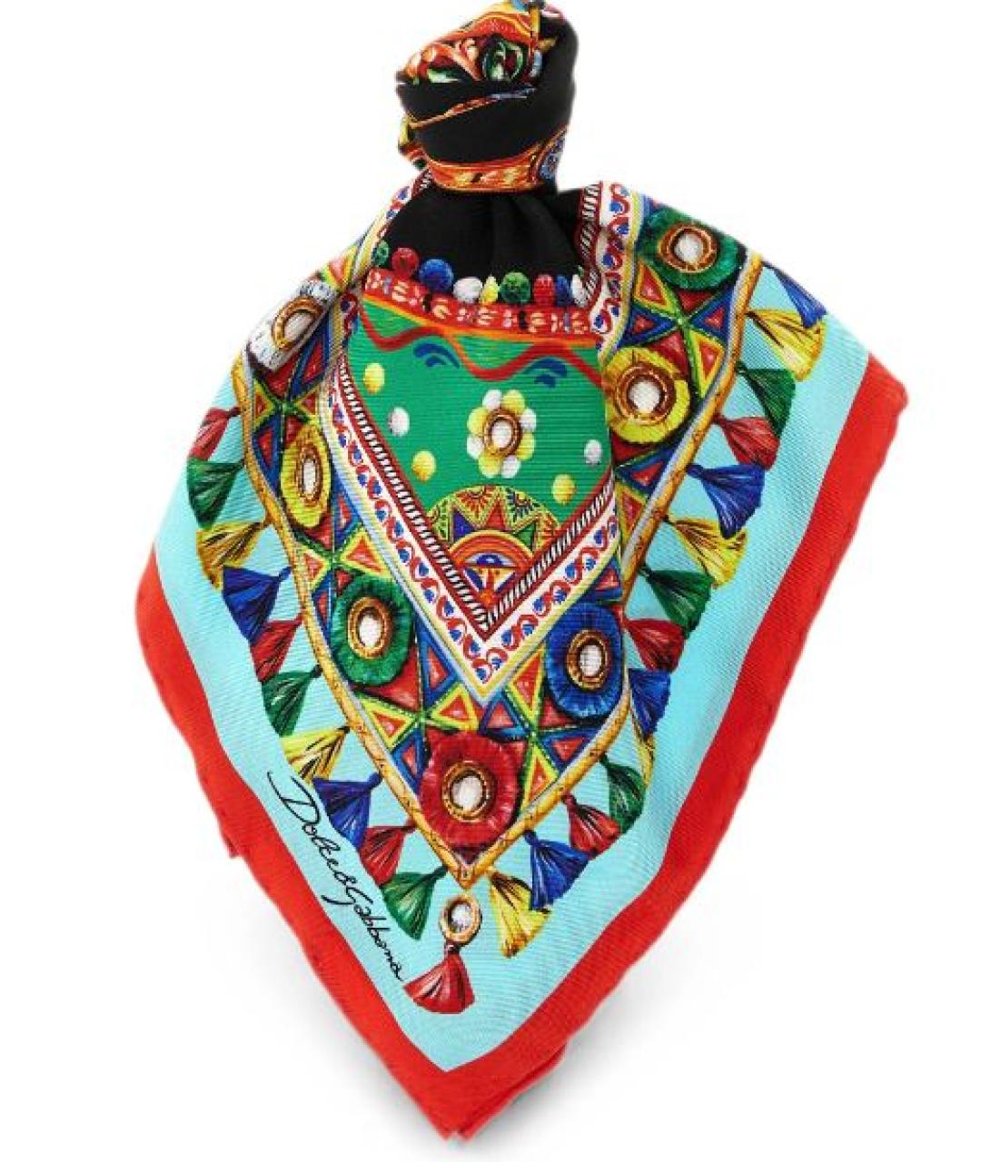 DOLCE&GABBANA Мульти шелковый шарф, фото 1