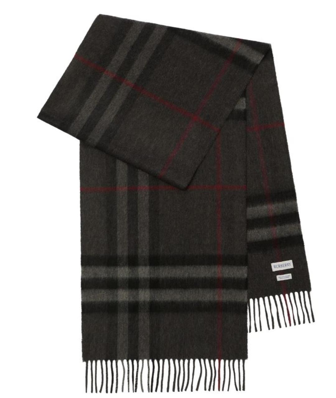 BURBERRY Антрацитовый кашемировый шарф, фото 1