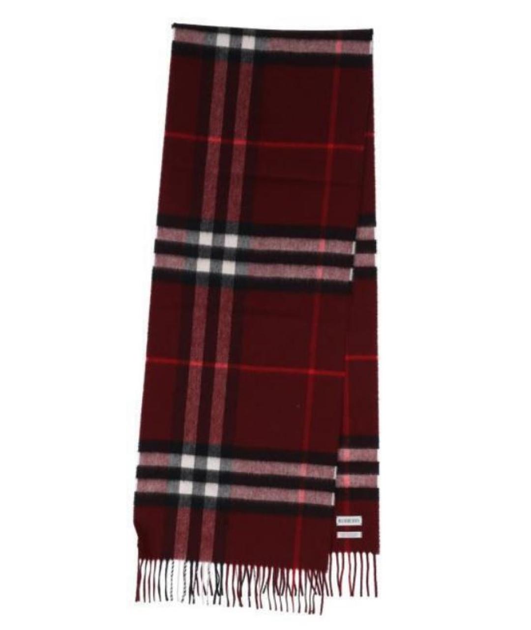 BURBERRY Бордовый кашемировый шарф, фото 1