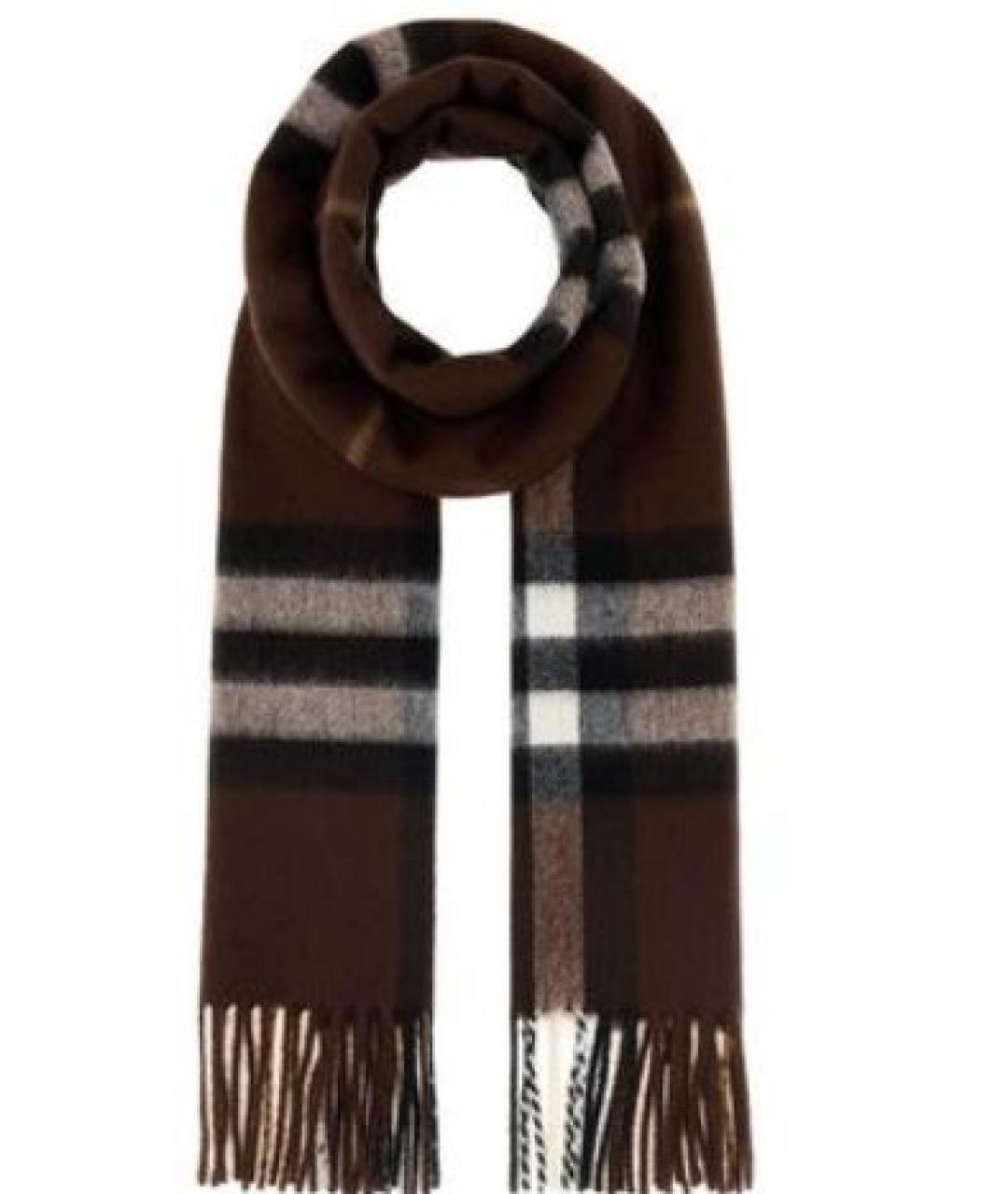 BURBERRY Коричневый кашемировый шарф, фото 1