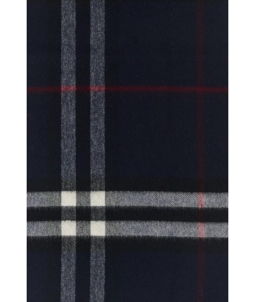 BURBERRY Синий шерстяной шарф, фото 2