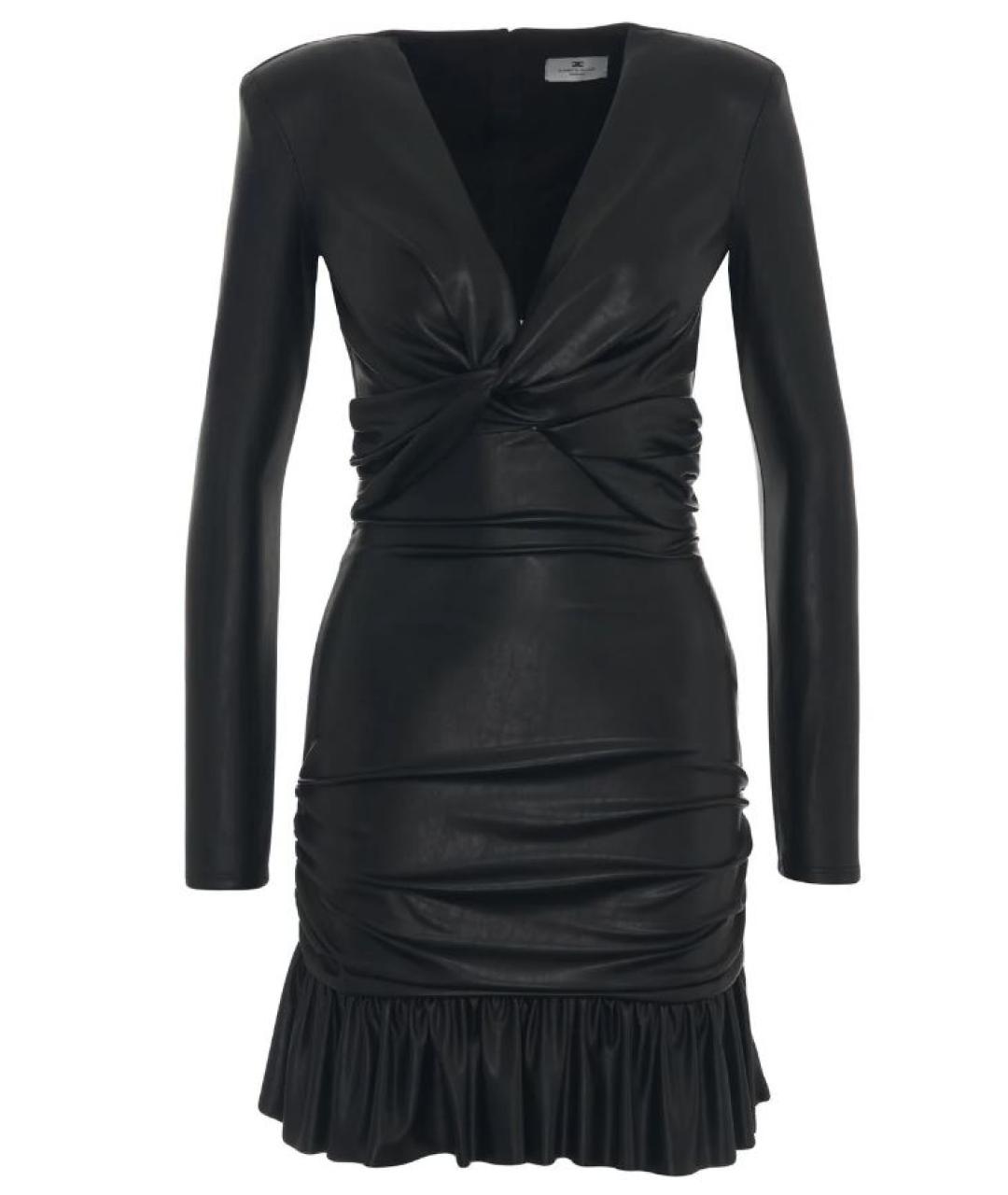 ELISABETTA FRANCHI Черное полиэстеровое коктейльное платье, фото 1