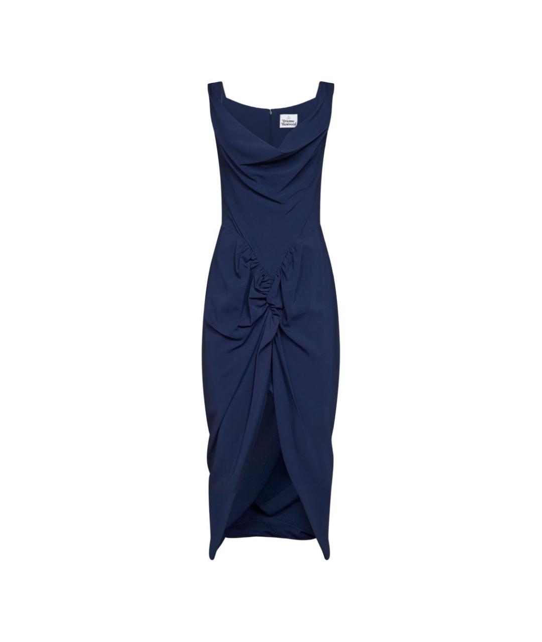 VIVIENNE WESTWOOD Синее вискозное коктейльное платье, фото 1