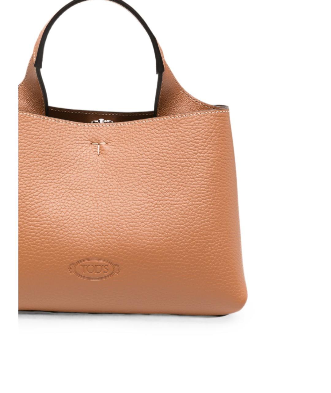 TOD'S Бежевая кожаная сумка тоут, фото 2