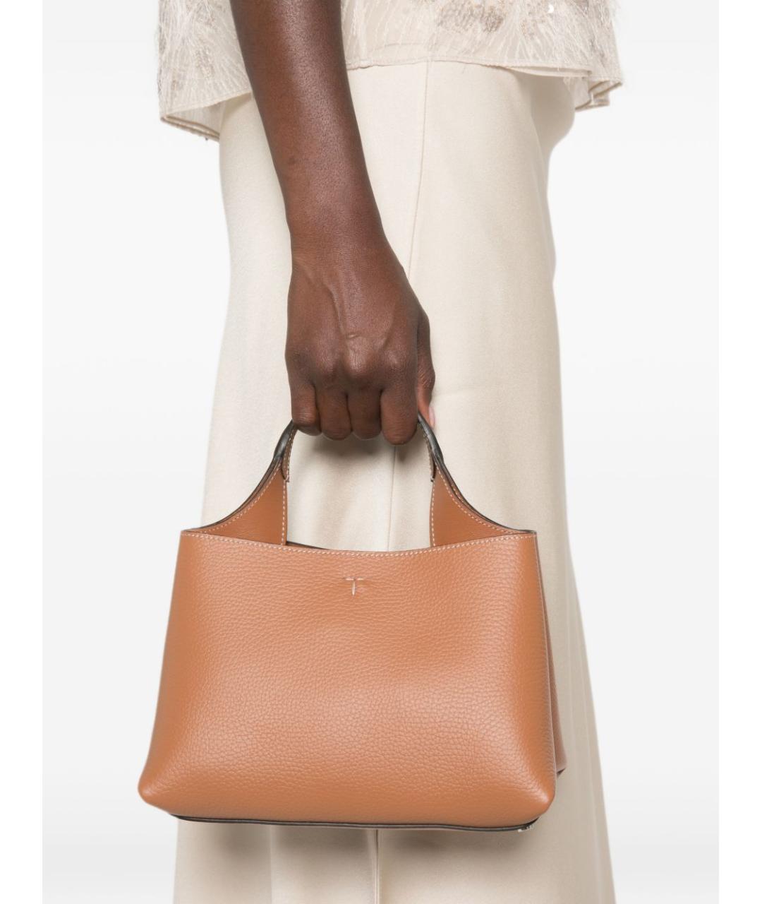 TOD'S Бежевая кожаная сумка тоут, фото 3