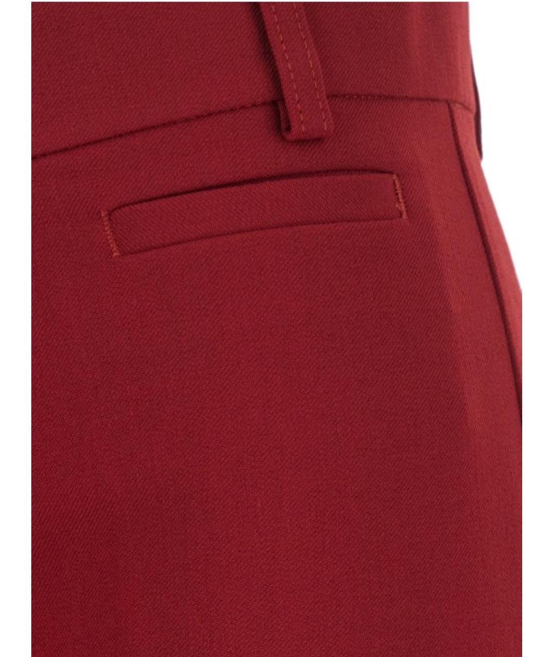 PINKO Бордовые полиэстеровые прямые брюки, фото 3