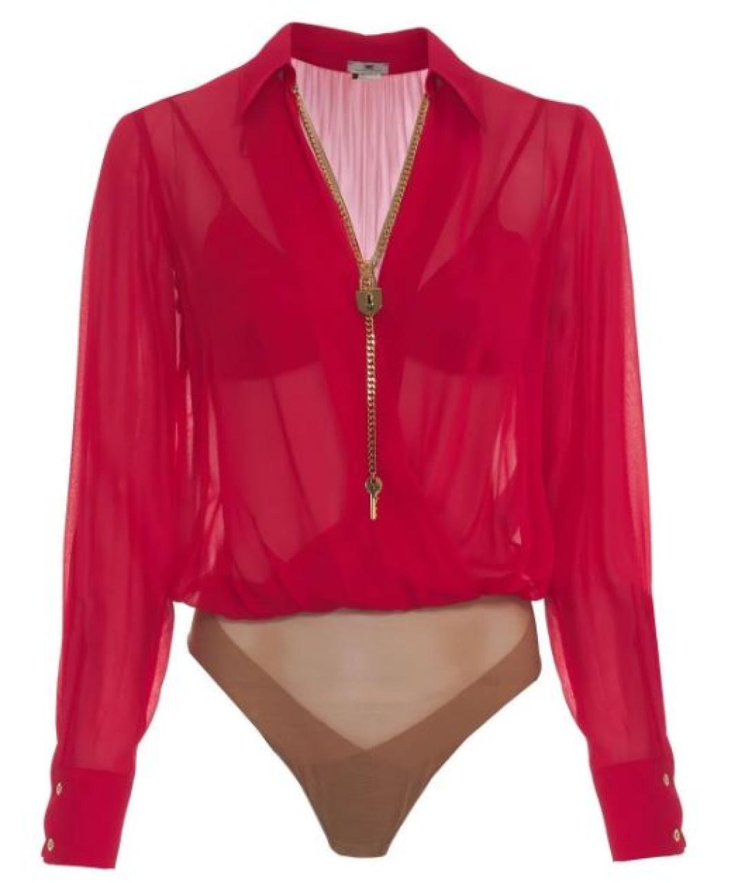 ELISABETTA FRANCHI Красное вискозное боди, фото 1