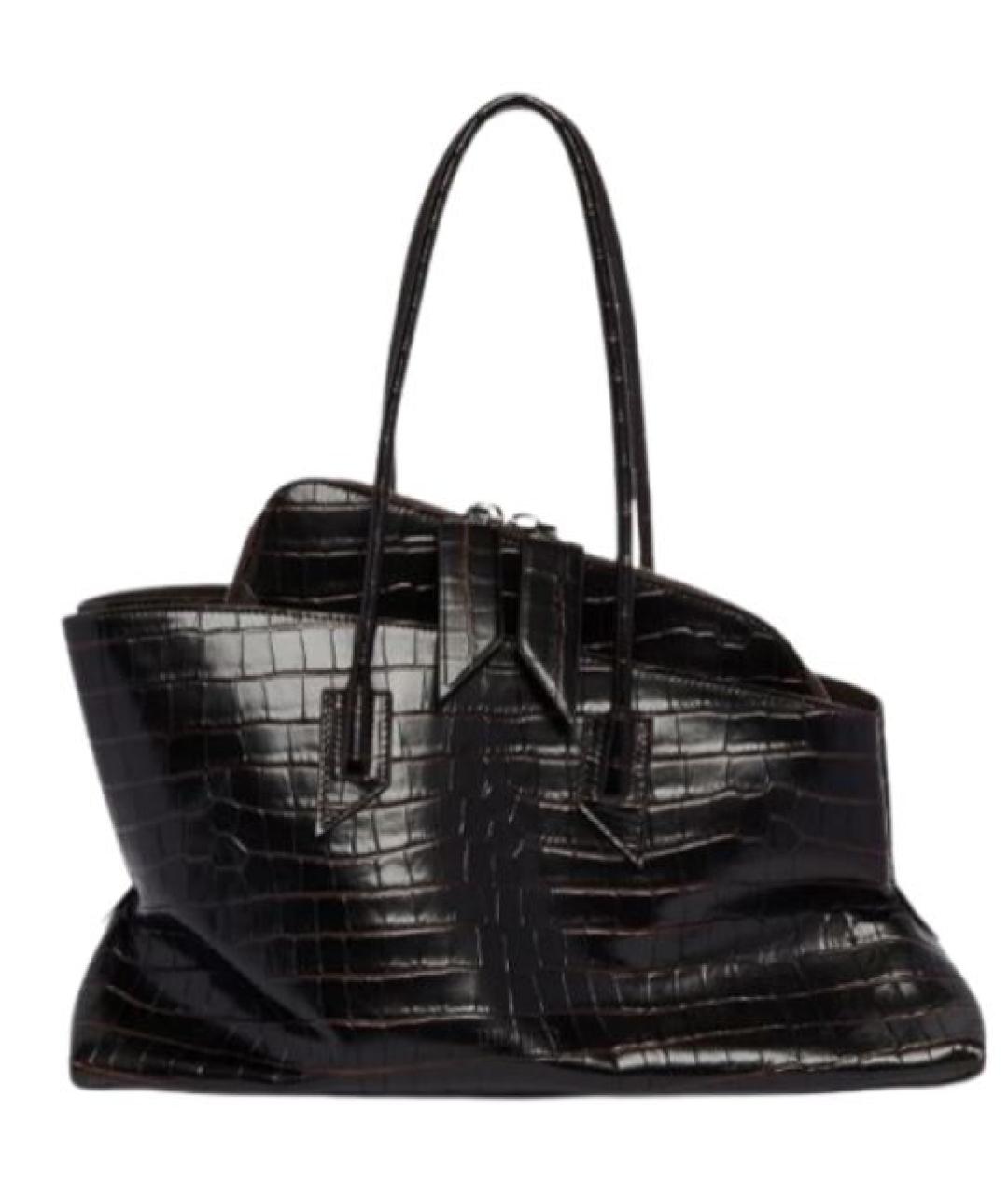 THE ATTICO Коричневая кожаная сумка тоут, фото 1