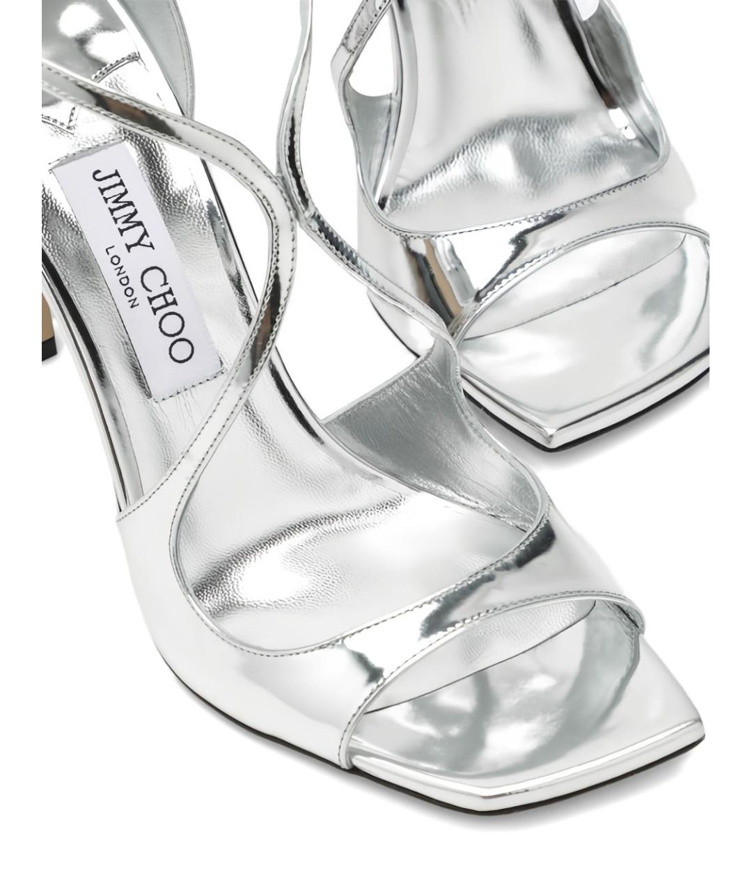 JIMMY CHOO Серебряные босоножки, фото 2