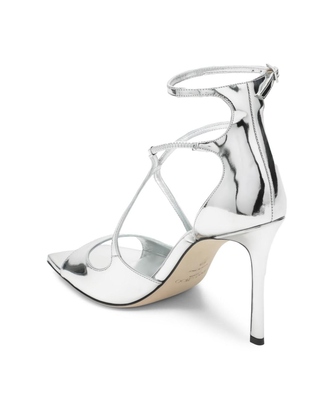 JIMMY CHOO Серебряные босоножки, фото 4