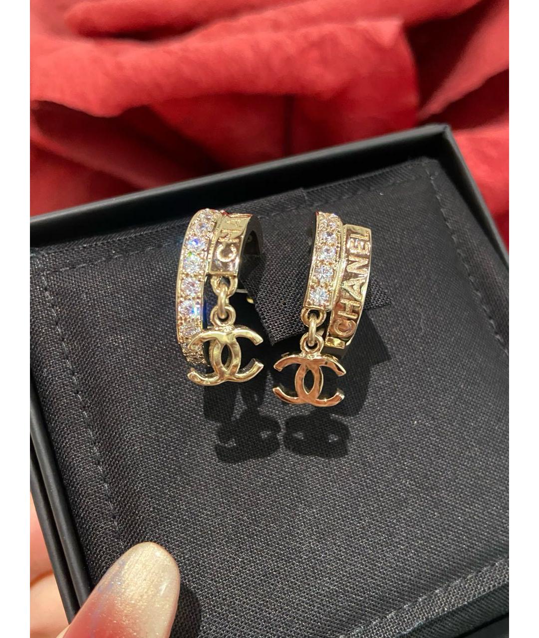 CHANEL Золотые серьги, фото 2