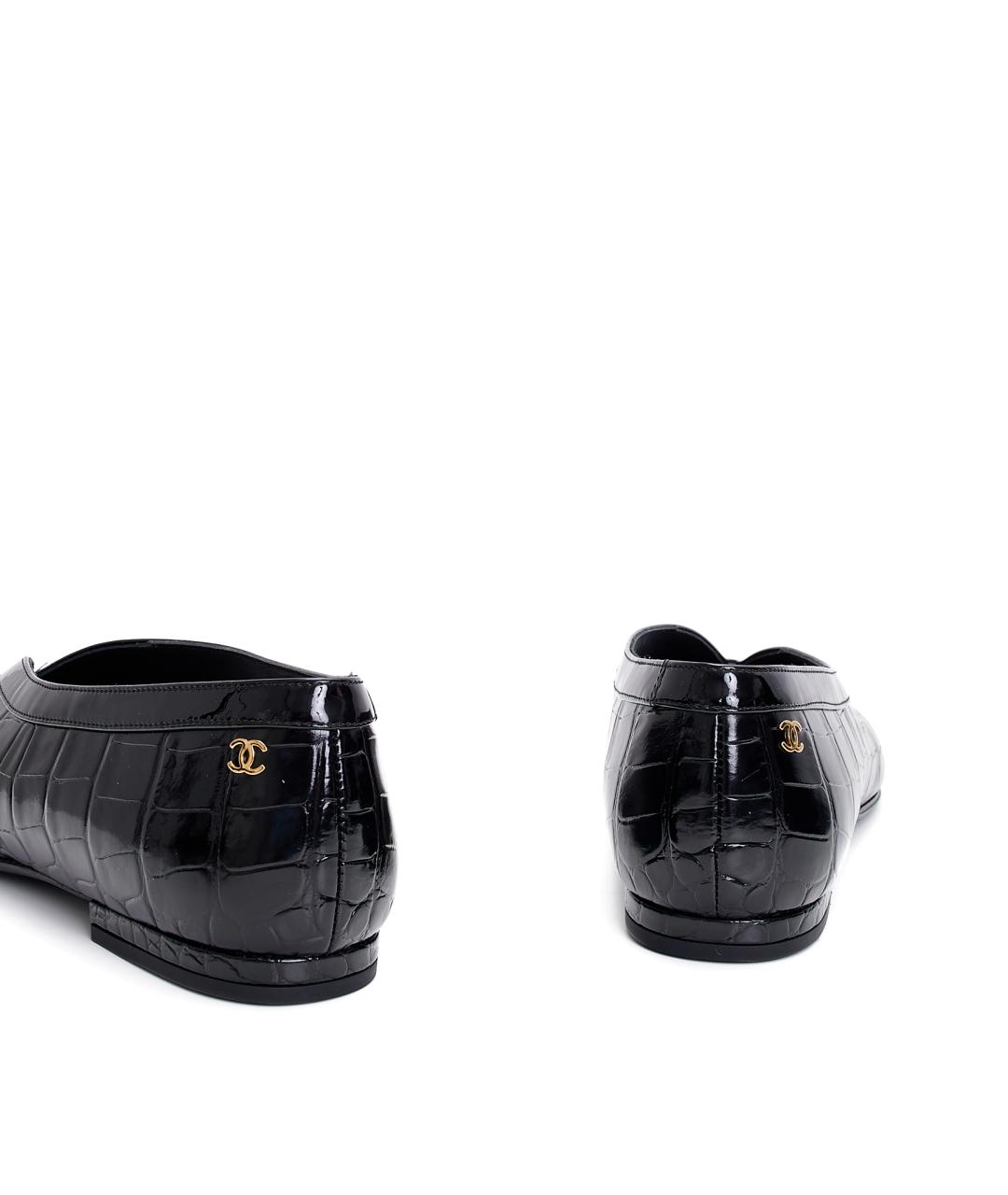 CHANEL Черные кожаные балетки, фото 6