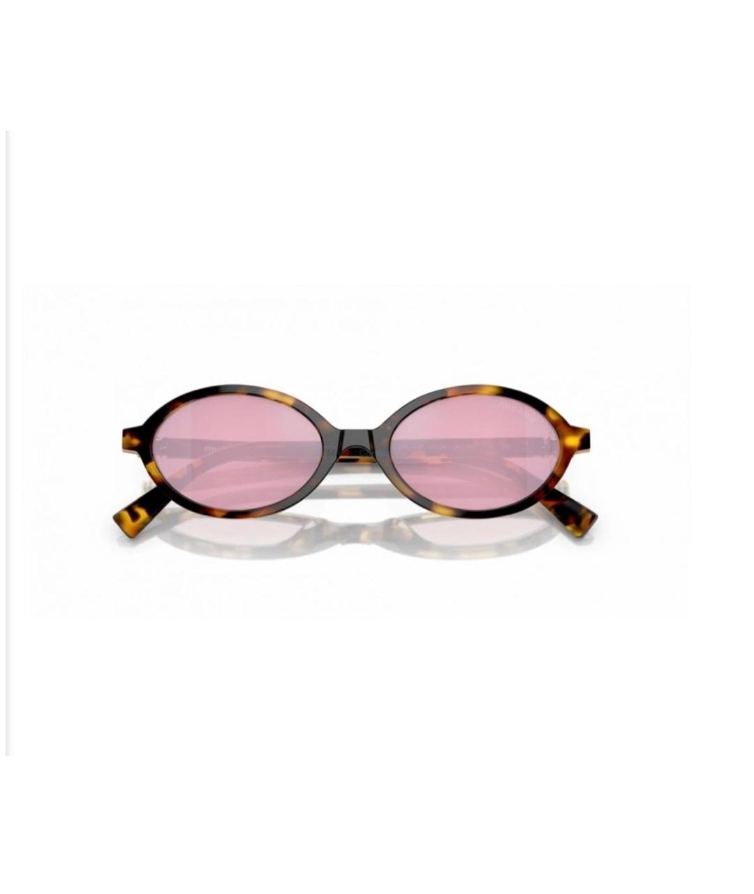 MIU MIU Коричневые пластиковые солнцезащитные очки, фото 3