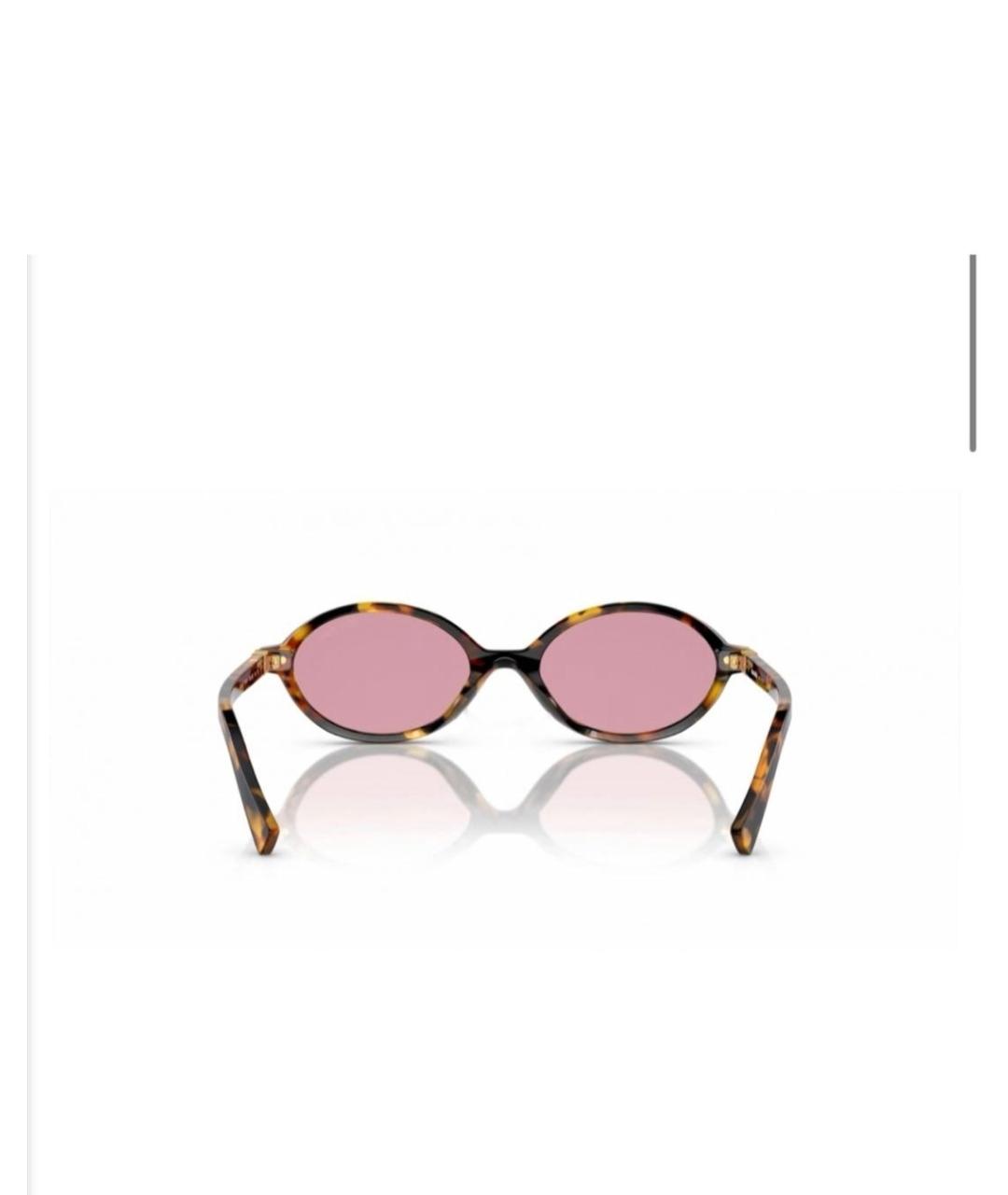 MIU MIU Коричневые пластиковые солнцезащитные очки, фото 2