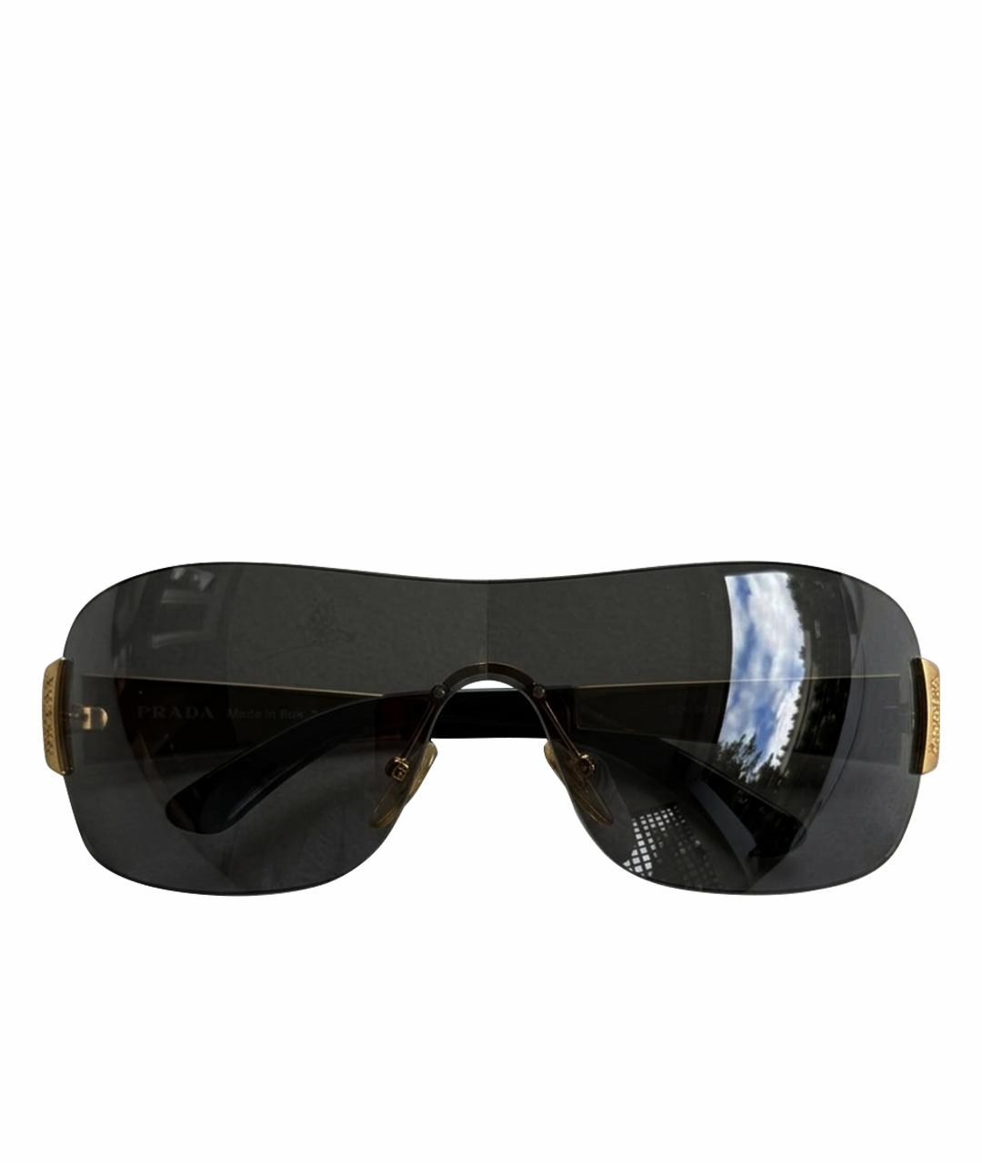 PRADA Черные пластиковые солнцезащитные очки, фото 1