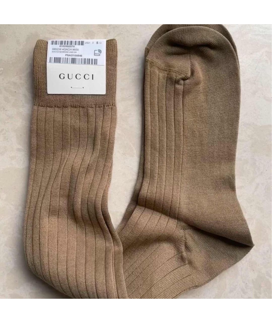 GUCCI Коричневые носки, чулки и колготы, фото 5