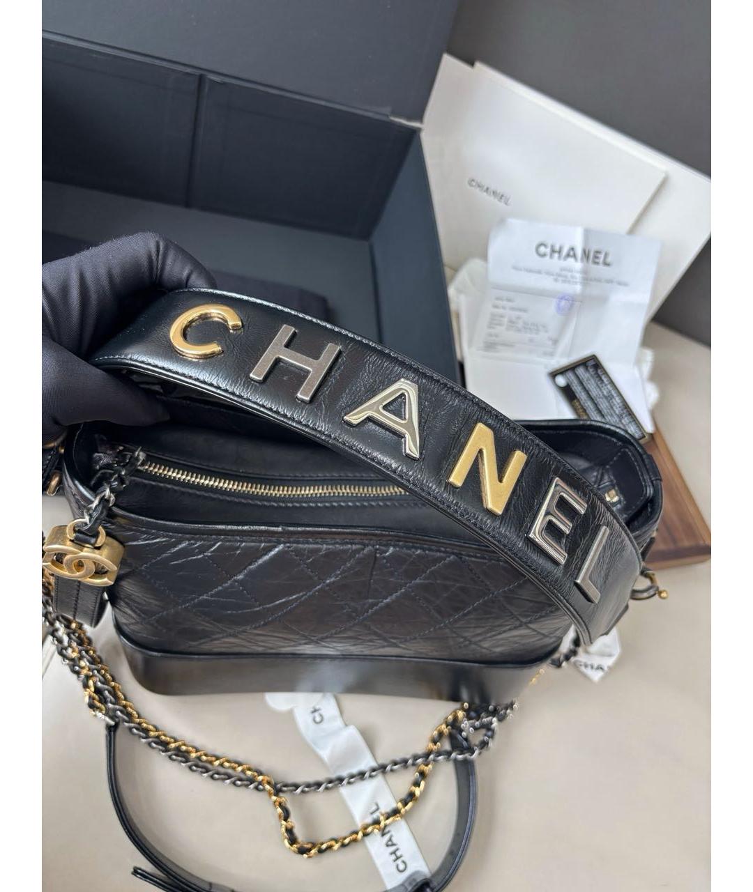 CHANEL Черная кожаная сумка через плечо, фото 6