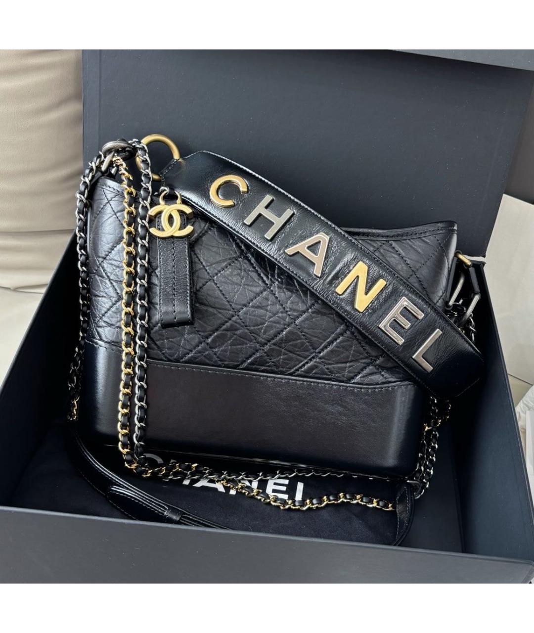CHANEL Черная кожаная сумка через плечо, фото 8