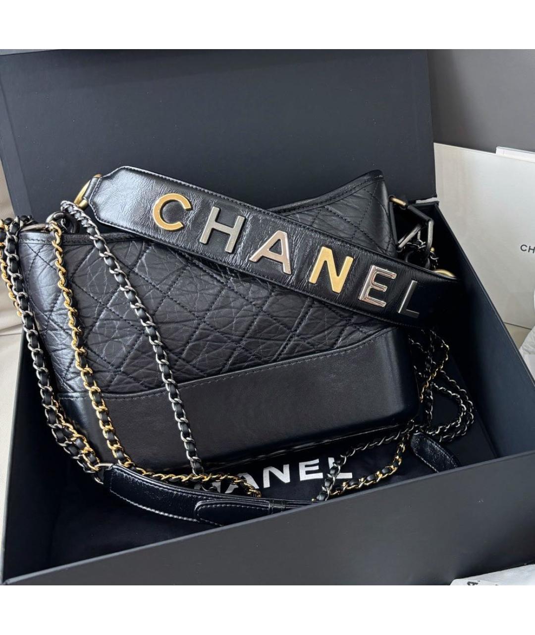 CHANEL Черная кожаная сумка через плечо, фото 2