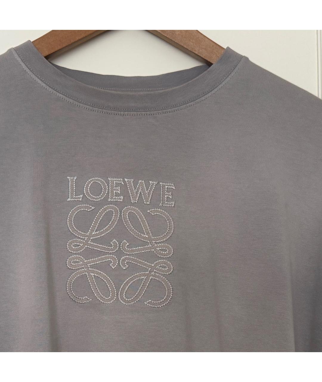 LOEWE Серая хлопковая футболка, фото 3