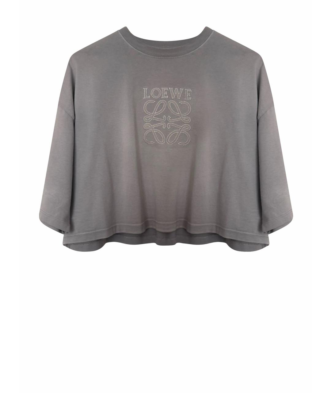 LOEWE Серая хлопковая футболка, фото 1