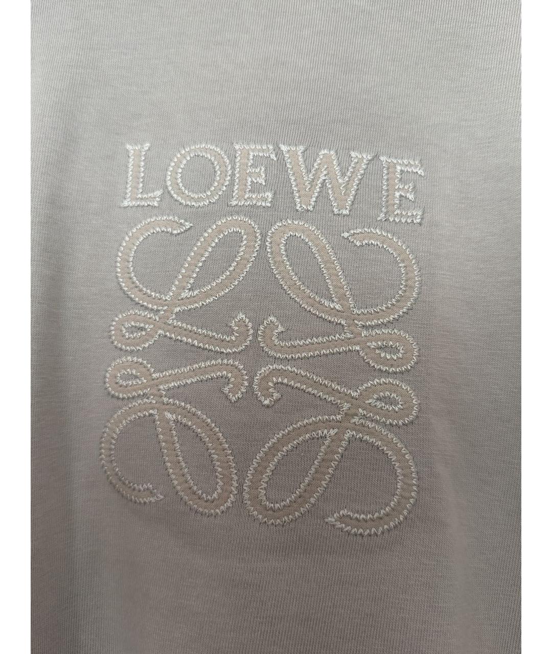 LOEWE Серая хлопковая футболка, фото 4