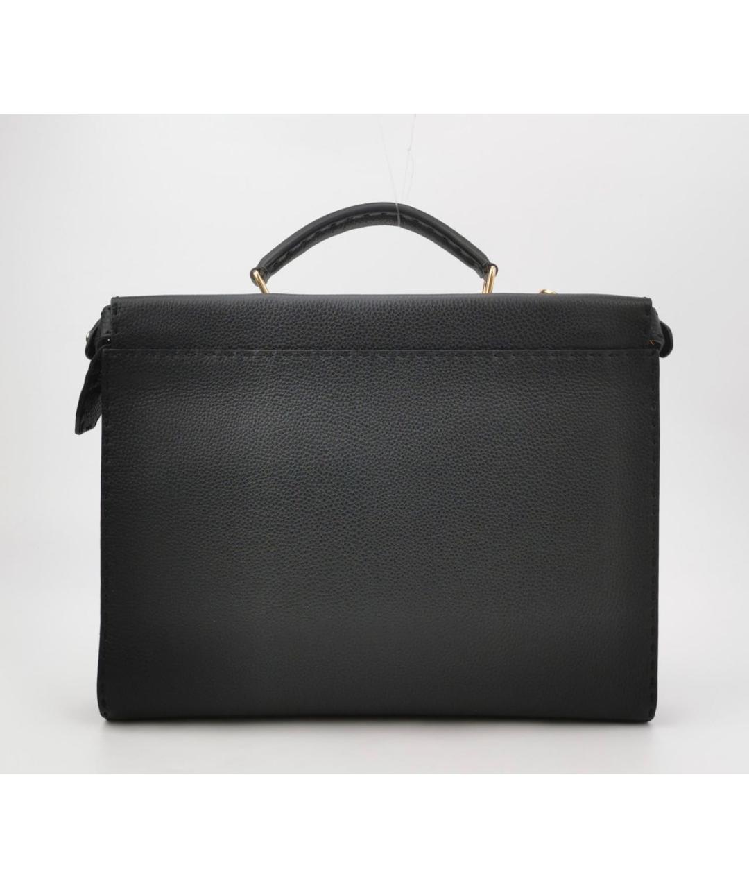 FENDI Черная кожаная сумка тоут, фото 3