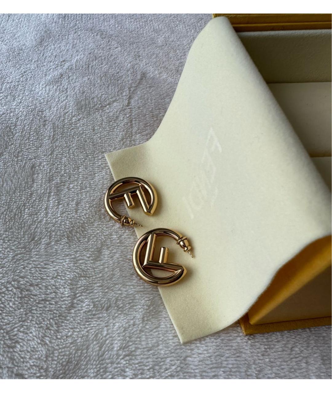 FENDI Золотые серьги, фото 8