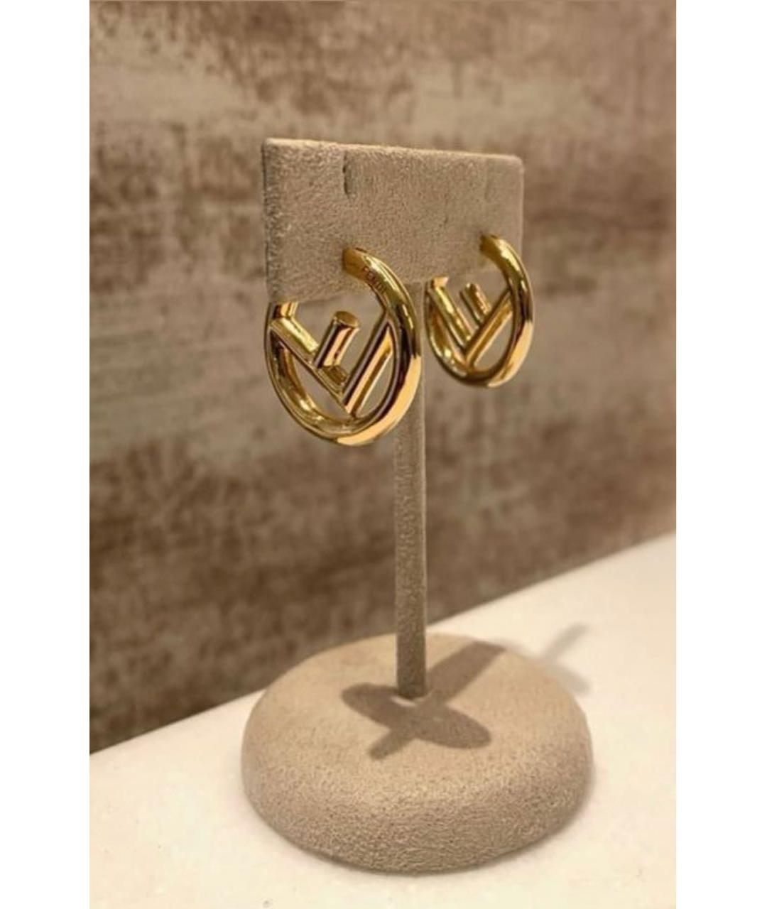 FENDI Золотые серьги, фото 4