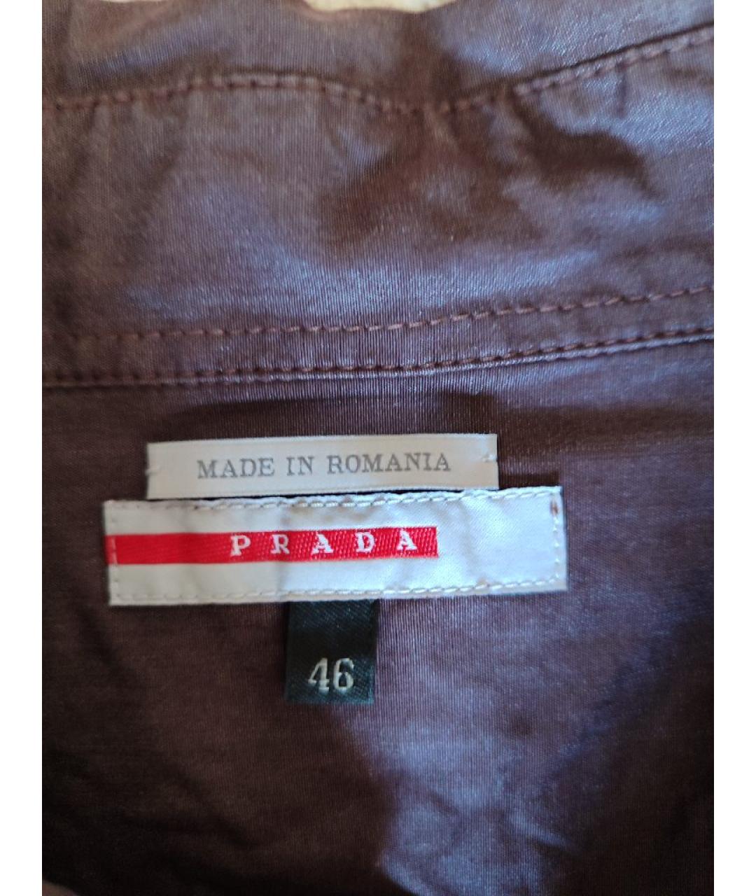 PRADA Фиолетовая хлопко-шелковая кэжуал рубашка, фото 5