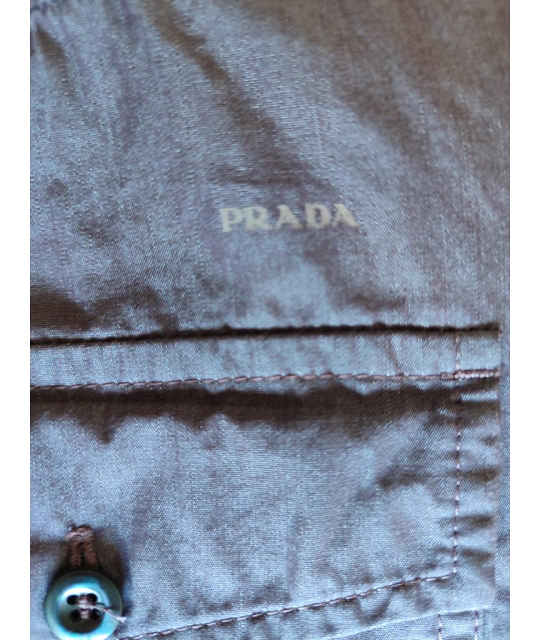 PRADA Фиолетовая хлопко-шелковая кэжуал рубашка, фото 6