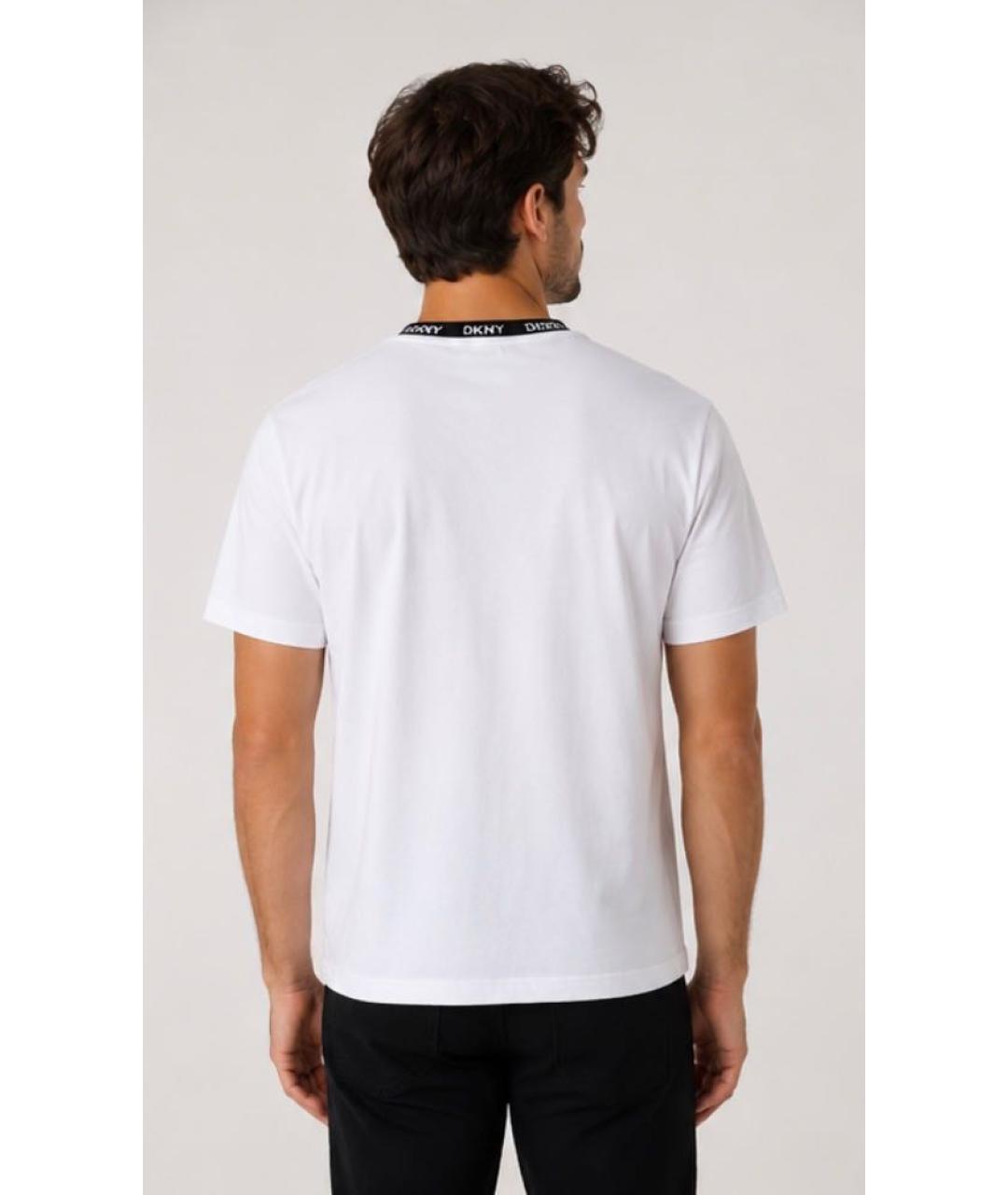 DKNY Белая хлопко-полиэстеровая футболка, фото 3